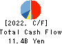 ORGANO CORPORATION Cash Flow Statement 2022年3月期