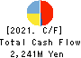 OKADA AIYON CORPORATION Cash Flow Statement 2021年3月期