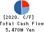 YONDOSHI HOLDINGS INC. Cash Flow Statement 2020年2月期