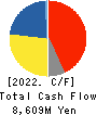 C.Uyemura & Co.,Ltd. Cash Flow Statement 2022年3月期