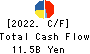 INABADENKI SANGYO CO.,LTD. Cash Flow Statement 2022年3月期
